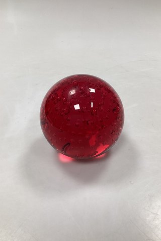 Red Paper Weight in Glass