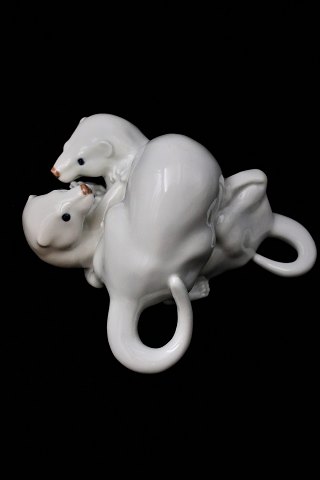 Royal Copenhagen, porcelain figure of 2 weasels...
RC# 4572.