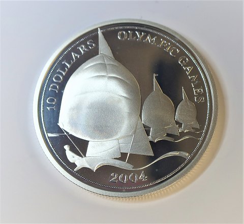 Fiji. Olympiad 2004. Silver coin $10 from 2003. Diameter 38 mm.