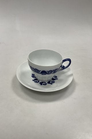 Bing og Grøndahl Art Nouveau Blå og Hvid Kaffekop
