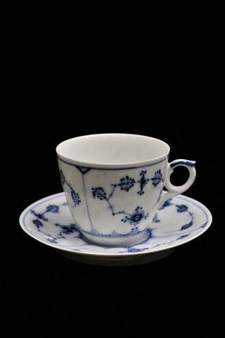 Royal Copenhagen, Blue Fluted Plain coffee cup with saucer. 
RC# 1/93...