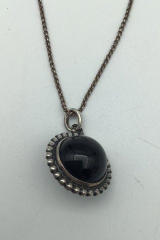 Georg Jensen Sterling Silver Pendant No. 9C (Black  Agate)