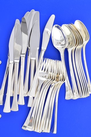 Kristine Hans Hansen silver cutlery Dinner set for 12 persons
