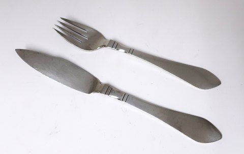 Georg Jensen. Silver cutlery. Sterling (925). Continental. Fish knife & fish 
fork.