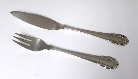 Georg Jensen. Silver cutlery (830). Rose. Fishknive & fishfork