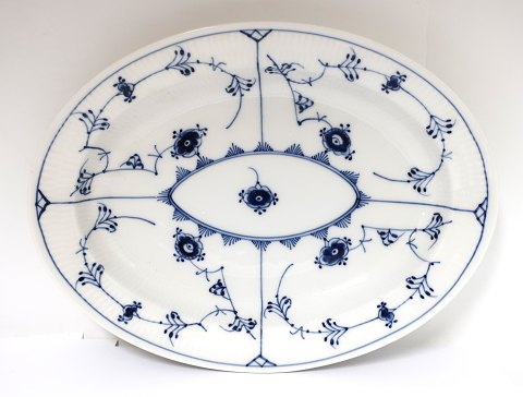Royal Copenhagen. Blue fluted, plain. Oval serving dish. Model 98. Length 34 cm. 
Width 26 cm. (1 quality).