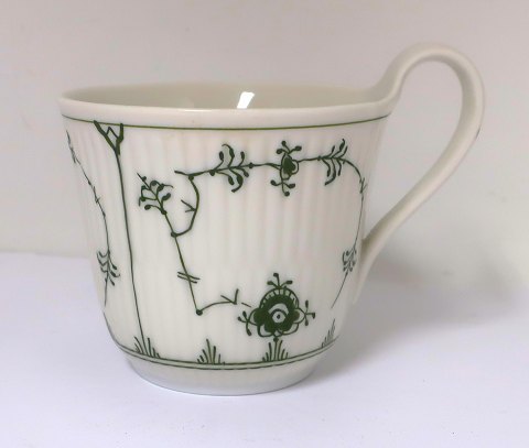 Royal Copenhagen. GREEN painted, plain. Morning cup with high handle. Model 093.