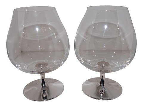 Extra large brandy glasses with sterling silver  bottom