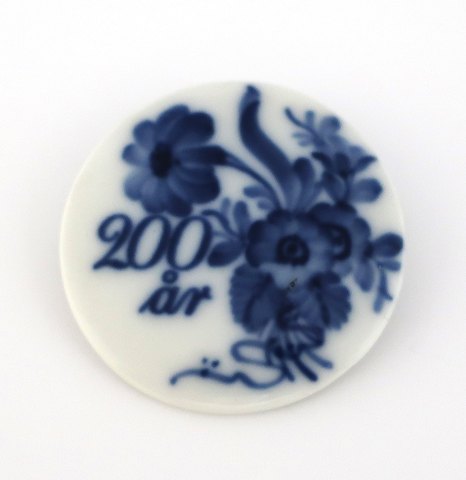 Royal Copenhagen. Brooch blue flower. Diameter 45 mm. 200 year anniversary.