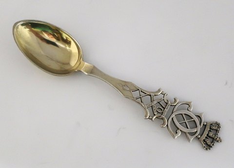 Michelsen. Sterling silver gilted. Commemorative spoon 1940. King Christian X