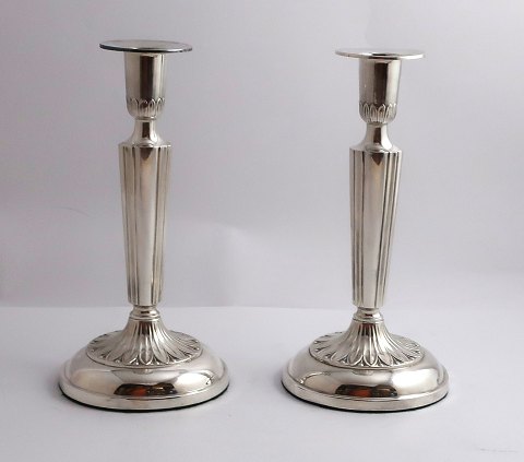 Swedish silver candlesticks (830). A pair. Height 18.5 cm