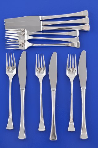 Kristine Hans Hansen silver cutlery Dinner set for 6 persons
