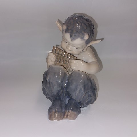 Royal Copenhagen faun pan figure with flute