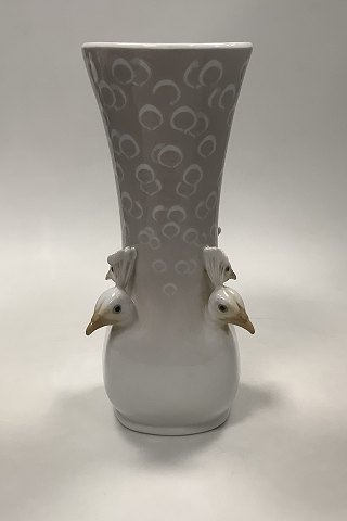 Royal Copenhagen Art Nouveau Peacock Head Vase No 390 / 236