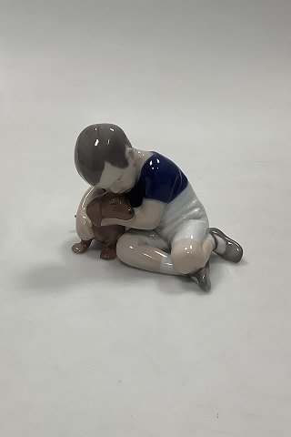 Royal Copenhagen / Bing and Grondahl Figurine 1951 Boy with Dachshund No 440