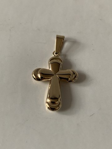 Cross pendant in 14 caratsGold stamp: 585 SHH. 29.28 X W. 15.09 mmThickness. 2.94 mm