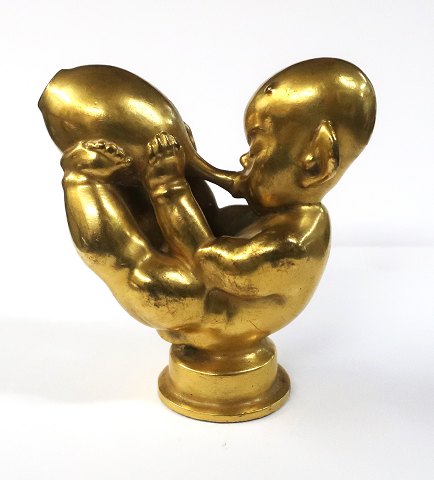 Arno Malinowski. Gilded bronze figure. Made as a signet. Height 7.5 cm.