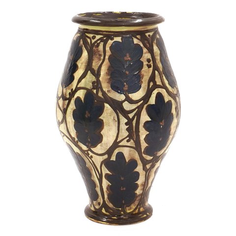 Large Danish signed stoneware vase by Herman A. 
Kähler. Perfect condition. H: 58cm