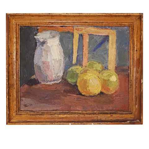 Henry Nielsen, 1907-1937, oil on plate. Stillife. 
Signed and dated 1927. Visible size: 38x49cm. With 
frame: 49x60cm