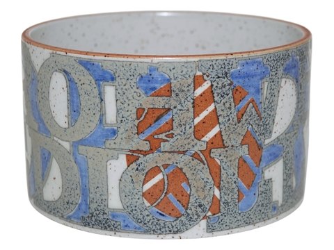 Royal Copenhagen art potteryBowl with letters by Bo Kristiansen