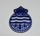 Royal Copenhagen Porcelain Botton with crown and blue fluted motif