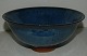 Bowl of pottery covered with blue glaze of Lisbeth Munch-Petersen