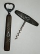 Corkscrew and bottle opener with Masonic symbo.