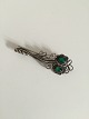 Georg Jensn Silver Brooch with Green Agat No 182 from 1910-1920