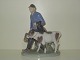 Large Royal Copenhagen Figurine, Boy with two calves