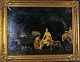 Oil on canvas, unsigned, unknown artist. Naked women in landscape. Approximately 
1900.