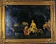 Oil on canvas, unsigned, unknown artist. Naked women in landscape. Approximately 
1900.