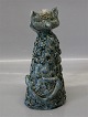 Funny Danish Art Pottery Cat _ Green Glaze 23,5 cm