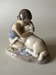 Royal Copenhagen Art Nouveau Figurine Girl with Lamb No 2189