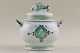 Rare Aluminia lidded jar, lid with fish on top.