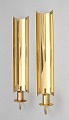 Pierre Forsell: "Reflex". Wall mounted brass candlesticks.