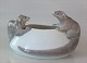 Royal Copenhagen figural bowl 601 RC Bowl - otters 11 x 18 cm Chr. Thomsen 1904