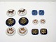 Royal CopenhagenSmall pins with Royal Crowns and animals