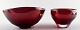 Arthur Percy for Reijmyre, 2 red art glass bowls.
