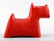 Stig Lindberg money box, red Scottie. Made of hard plastic.
