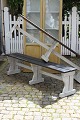 Old bench in wood, painted gray with black seat and with a fine patina.
(1 pcs. Available)