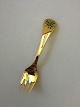 Georg Jensen Annual Fork 1989 in gilded Sterling Silver with Enamel