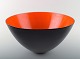 Krenit bowl by Herbert Krenchel. Black metal and  orange enamel.