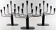 3 large Ystad metall, Gunnar Ander, seven armed Swedish design candlesticks in 
metal with brass top.