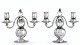 A PAIR OF DANISH SILVER TWO-LIGHT CANDELABRA, DESIGNED BY GEORG JENSEN. 