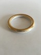 Royal Copenhagen Porcelain Bangle Bracelet with Gold Stripes