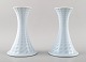 Royal Copenhagen porcelain pair of candlesticks.