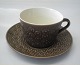 Umbra 305 Coffee cup and round saucer 7.5 cm, 1.5 dl Umbra Brown Azur Nissen 
Kronjyden B&G Quistgaard  Stoneware
