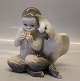 Royal Copenhagen 2424 RC Faun with parrot KK 1924 16 x 16 cm Knud Kyhn