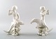 2 Harald Salomon for Rörstrand, blanc de chine/hvidglaserede figurer 
forestillende faun/panfigurer.