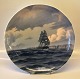 B&G Porcelain B&G Marine motif plate 32 cm by Elias Petersen Signed EP 5VK 
Unique